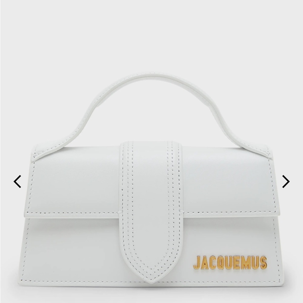 Jacquemus White Leather Top-Handle Clutch